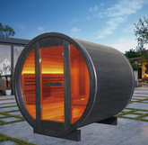 EW-6  Outdoor Sauna – Carbonized Spruce Wood | Durable 2-Person Home Wellness